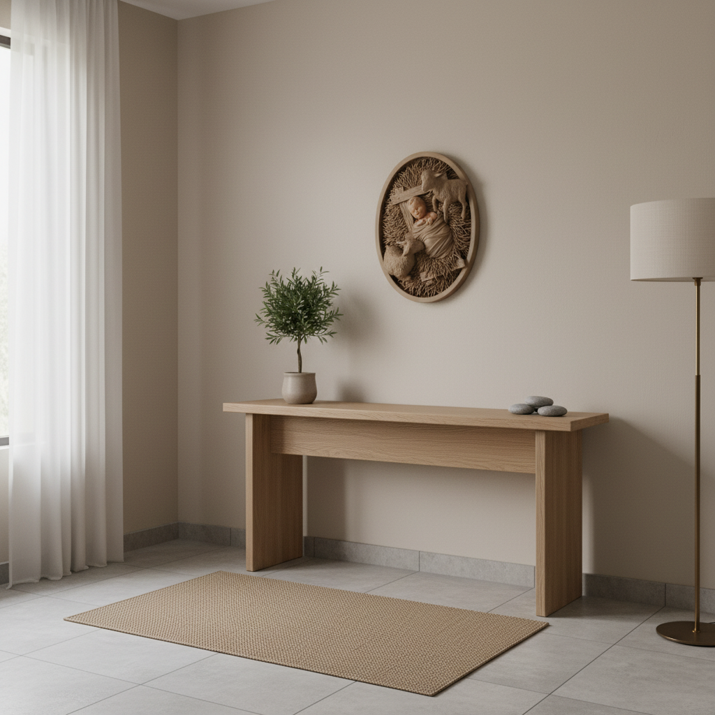 Baby Jesus Nativity Cradle STL Relief – Christmas Christian Art